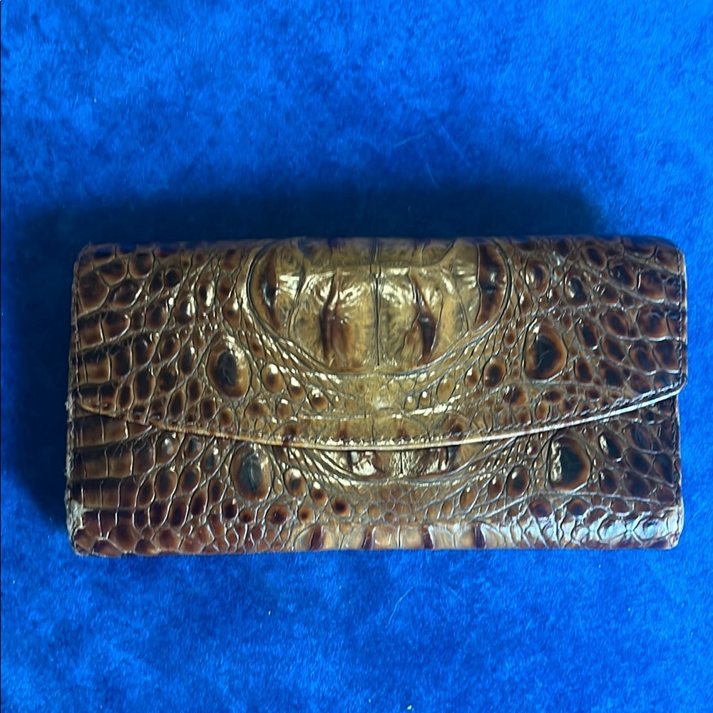 Brahmin Brown Textured Leather Wallet